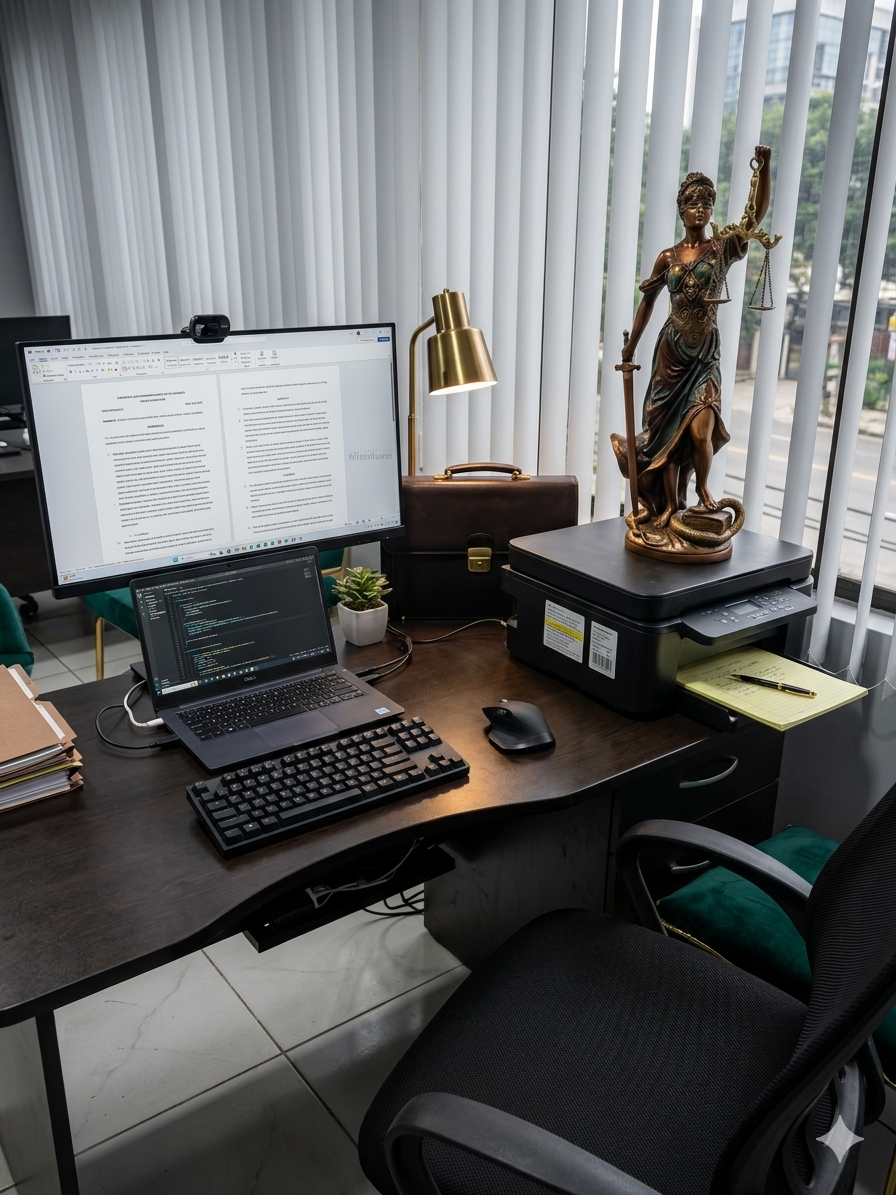 Espacio de trabajo juridico y escritorio profesional